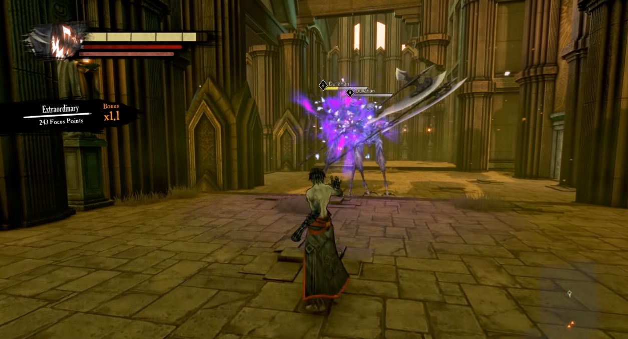 Close combat scene in Anima Remaster demonstrating melee action