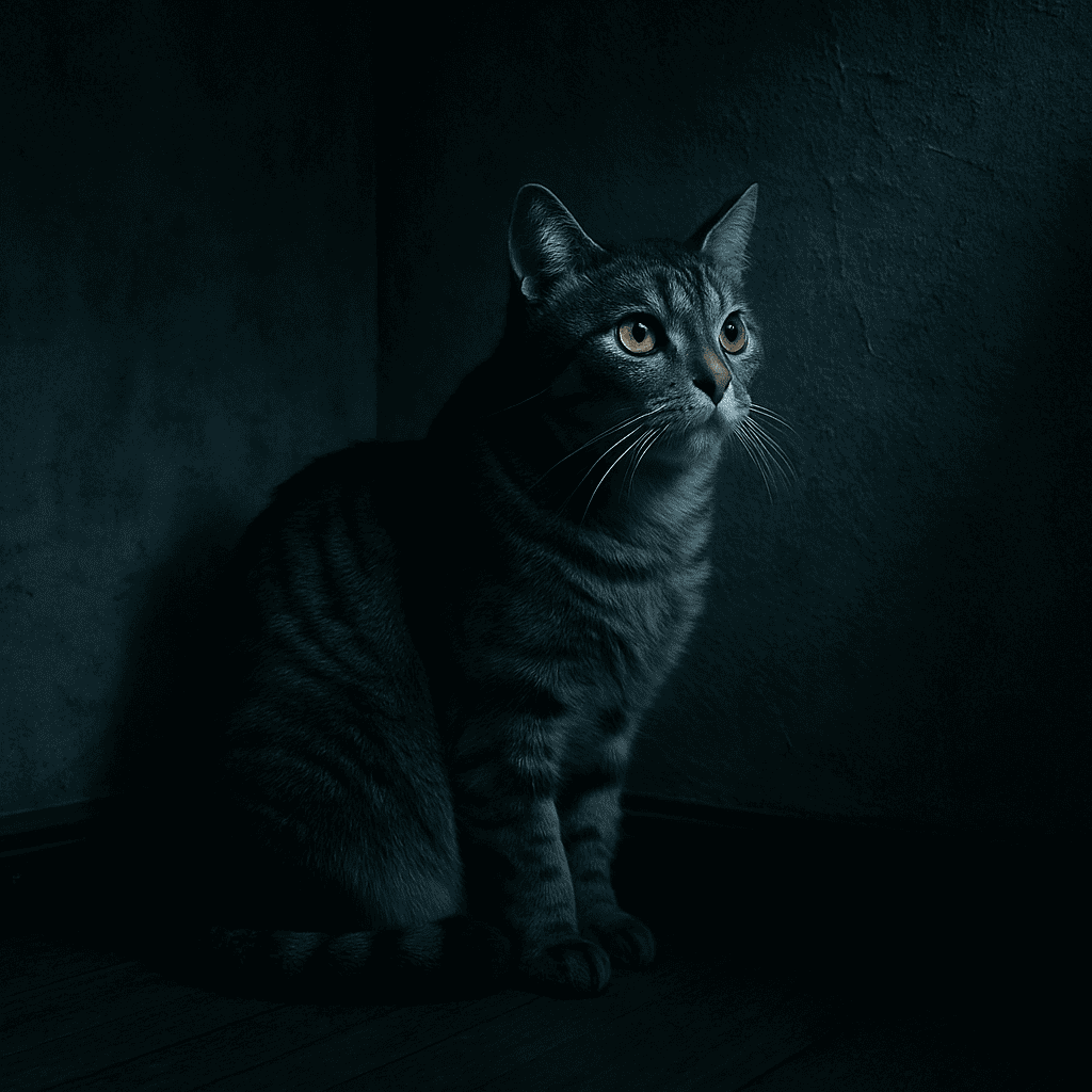 لماذا تحدق القطة في زاوية الغرفة